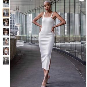 Signed Blake the Amazon Drop Whisper White Rib Midi Dress